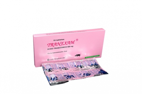 Tranexam 500 mg Caja Con 10 Tabletas Rx