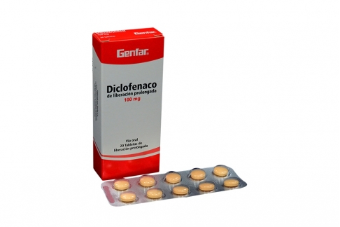 Diclofenaco 100 mg Caja Con 20 Tabletas Rx