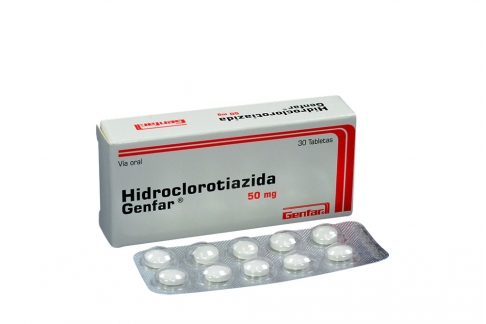 Hidroclorotiazida Genfar 50 Mg Caja Con 30 Tabletas Rx