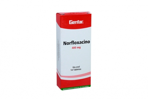 Norfloxacino 400 mg Caja Con 14 Tabletas Recubiertas  Rx2