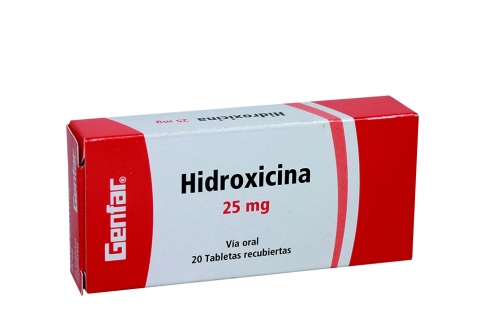 Hidroxicina Genfar 25 Mg Caja Con 20 Tabletas Recubiertas Rx
