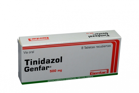 Tinidazol 500 mg Caja x 8 Tabletas Recubiertas Rx Rx2