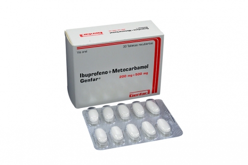 Ibuprofeno + Metocarbamol 200/500 Mg Caja Con 30 Tabletas Recubiertas