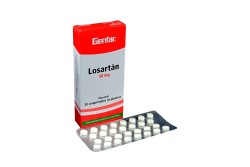 Losartán 50 mg Genfar Caja Con 30 Tabletas Recubiertas Rx4