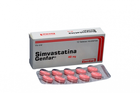 Simvastatina 40 mg Caja Con 10 Tabletas Recubiertas Rx