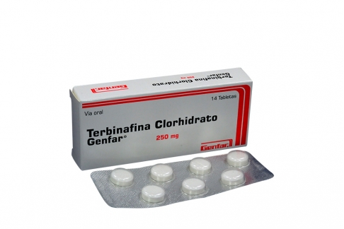 Terbinafina Clorhidrato 250 mg Caja Con 14 Tabletas Rx