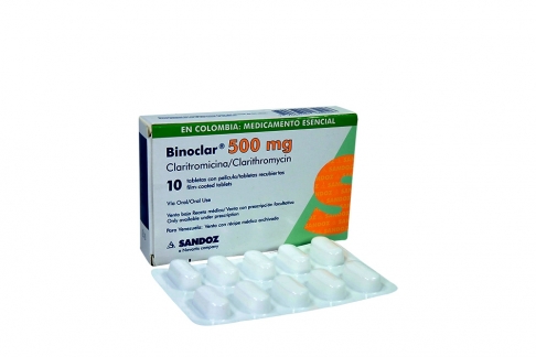 Binoclar 500 mg Caja Con 10 Tabletas Rx2