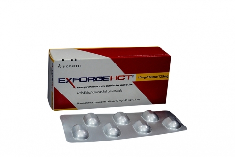 Exforge Hct 10 / 160 / 12.5 Mg Caja Con 28 Comprimidos Con Cubierta Pelicular Rx Rx4 Rx1