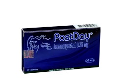 Postday 0.75 mg Caja X 2 Tabletas Rx Rx1