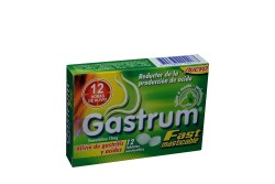 Gastrum Fast 10 mg Sabor Menta Yerbabuena Caja Con 12 Tabletas Masticables
