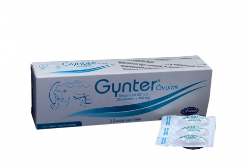 Gynter 80 mg / 100 mg Caja Con 3 Óvulos Vaginales RX