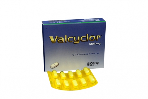 Valcyclor 500 Mg Caja Con 10 Tabletas Recubiertas Rx4