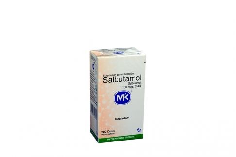 Salbutamol Mk 100 Mcg Caja Inhalador De 200 Dosis Rx