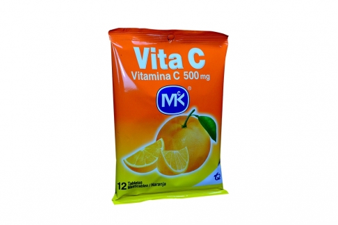 Vitamina C MK 500 mg Sobre Con 12 Tabletas - Sabor Naranja