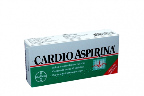 Cardio Aspirina 100 mg Caja Con 30 Tabletas Cubierta Entérica