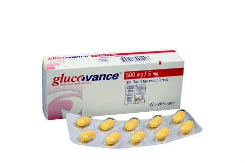 Glucovance 500 mg / 5 mg Caja Con 30 Tabletas Recubiertas - Hipoglicemiante - Rx4