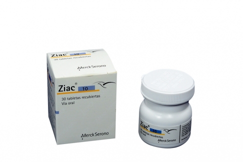 Ziac 10 mg Caja Con Frasco Con 30 Tabletas Recubiertas Rx
