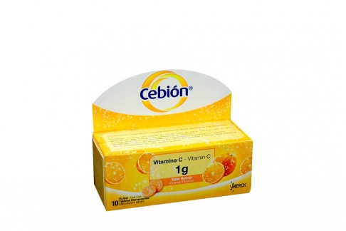 Cebión 1 g Caja Con 10 Tabletas Efervescentes - Sabor Naranja Rx4