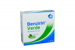 Benzirin 3 mg Verde Caja Con 12 Tabletas.