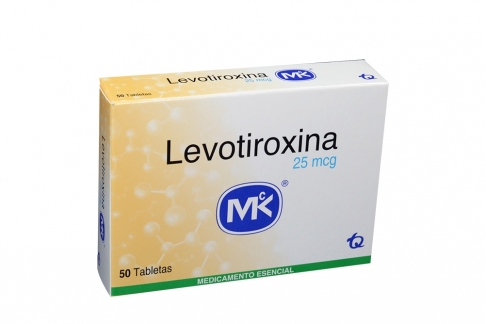 LevoTIROXINA 25 Mcg Caja Con 50 Tabletas Rx Rx4