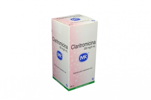 Claritromicina 250 mg / 5 mL Caja Con Frasco Con 50 mL Rx2