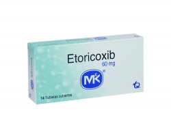 Etoricoxib 60 mg Caja Con 14 Tabletas Recubiertas  Rx