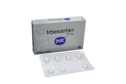 Irbesartán 150 mg TQ Caja Con 14 Tabletas Cubiertas Rx1 Rx4
