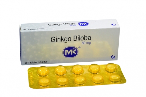 Ginkgo Biloba 80 mg Caja Con 20 Tabletas Recubiertas Rx Rx4