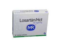 Losartán Hct 100 / 25 mg Caja Con 15 Tabletas Cubiertas RX4