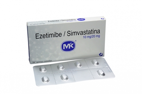 Ezetimibe + Simvastatina 10/20 Mg Caja Con 14 Tabletas Rx Rx1