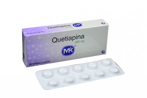 QUETIapina 200 mg Caja Con 30 Tabletas Recubiertas Rx1 Rx4