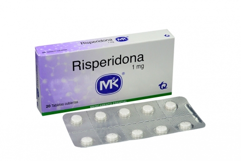 Risperidona 1 mg Caja Con 20 Tabletas Cubiertas Rx1