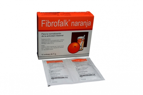 Fibrofalk Caja Con 10 Sobres Con 5 g C/U - Sabor Naranja