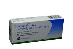 Lamictal 25 mg Caja Con 30 Tabletas Dispersables Masticables Rx4 Rx1