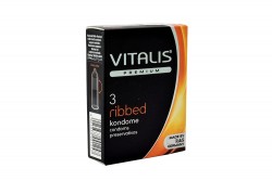 Condones Vitalis Ribbed Caja Con 3 Unidades