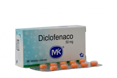 Diclofenaco 50 mg Caja Con 20 Tabletas Recubiertas Rx
