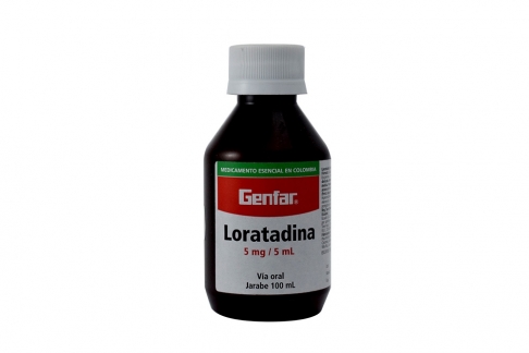 Loratadina 5mg / 5 ml Frasco Con 100 mL Jarabe Rx