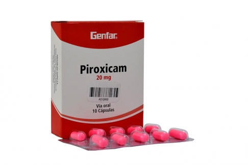 Piroxicam Genfar 20 Mg Caja Con 10 Cápsulas