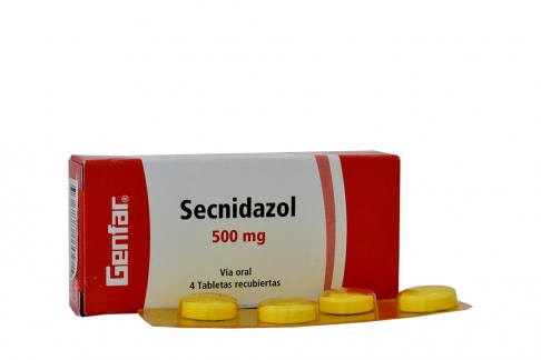 Secnidazol 500 mg Caja Con 4 Tabletas Recubiertas Rx.