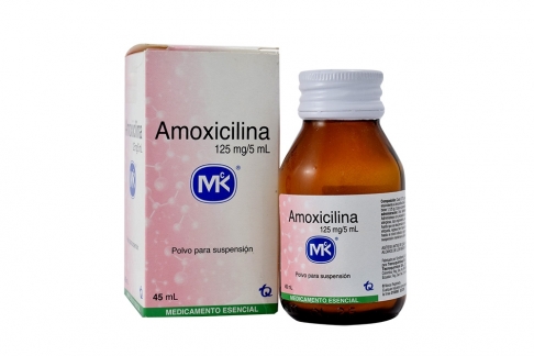 Amoxicilina Suspensión 125 mg / 5 mL Caja Con Frasco Con 45 mL Rx2