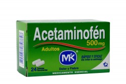 Acetaminofén 500 mg Caja Con 24 Tabletas