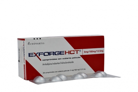 Exforge Hct 5 / 160 / 12.5 Mg Caja Con 28 Comprimidos Con Cubierta Peliculiar Rx Rx4 Rx1