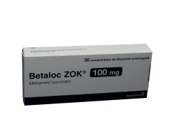 Betaloc Zok 100 mg Caja Con 30 Comprimidos De Liberación Prolongada Rx4 Rx1
