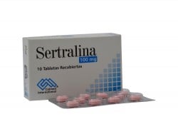 Sertralina 100 mg Caja Con 10 Tabletas Recubiertas Rx4.-