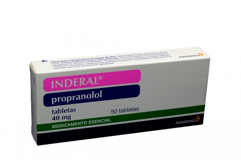 Inderal 40 mg Caja Con 50 Tabletas RX