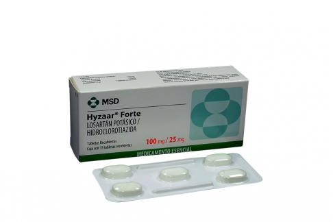 Hyzaar Forte 100 / 25 Mg Caja Con 15 Tabletas Recubiertas Rx