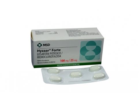 Hyzaar Forte 100 / 25 mg Caja Con 30 Tabletas Recubiertas Rx Rx4