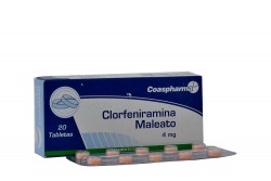 Clorfeniramina 4 mg Caja Con 20 Tabletas Rx COL