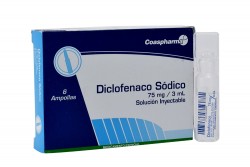 Diclofenaco Sódico 75 mg / 3 mL Solución Inyectable Caja Con 6 Ampollas Rx