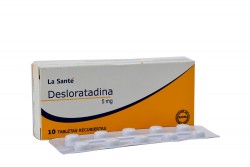 Desloratadina 5 mg Caja Con 10 Tabletas Recubiertas Rx.